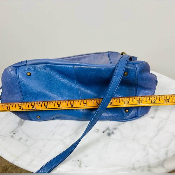 American Leather Co. Periwinkle Blue Leather Shoulder Bag - Picture 15 of 16